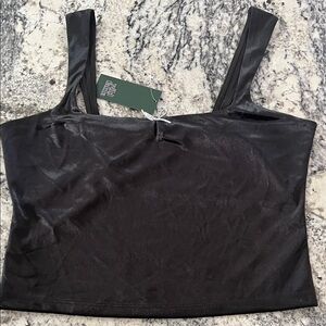 Wild Fable Shiny Black Tank Top new medium